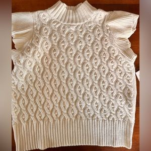 On 34th Women's Flutter-Sleeve Cable-Knit Sweater